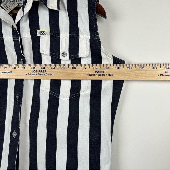 BOSSCO Jeanswear Italian Designed Sleeveless Size M 100% Cotton Vtg Style 0327 - Picture 13 of 15